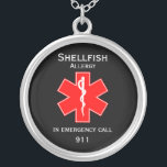 Medical Alert ID Medical Shellfish Allergy Silver Plated Necklace<br><div class="desc">Medical Alert ID. © Copyright HGIFY Stores Only. All Right Reserved. Add Your Own TEXT</div>