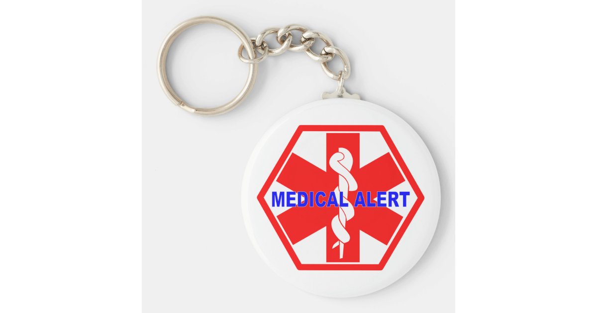 MEDICAL ALERT ID SYMBOL KEYCHAIN Zazzle