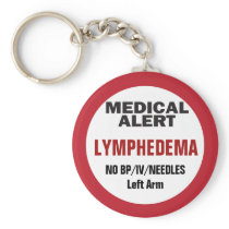 Medical Alert Lymphedema information Keychain