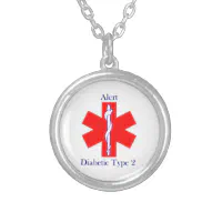 Medical Alert Necklace Diabetes Type 2 Zazzle