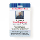 Medical Alert Photo Name Contact ID Card Custom