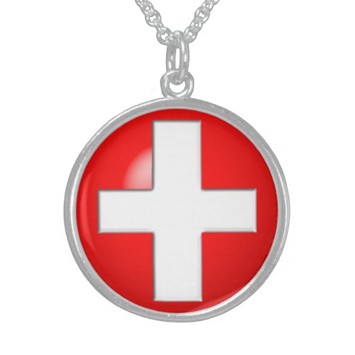 Medical Alert _ Red Sterling Silver Necklace