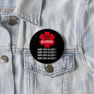 Medical Alert Series Allergies Personalize  Button