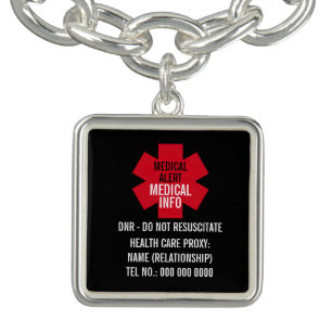 Medical Alert Series Healthcare Proxy Personalize Bracelet