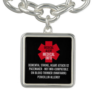 Medical Alert Series Medical Info Personalize Bracelet