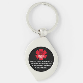 Medical Alert Series Medical Info Personalize  Keychain
