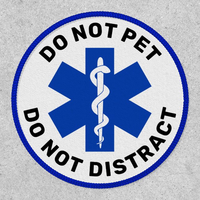 Medical Alert Service Dog Do Not Pet Vest Blue Patch (Front)