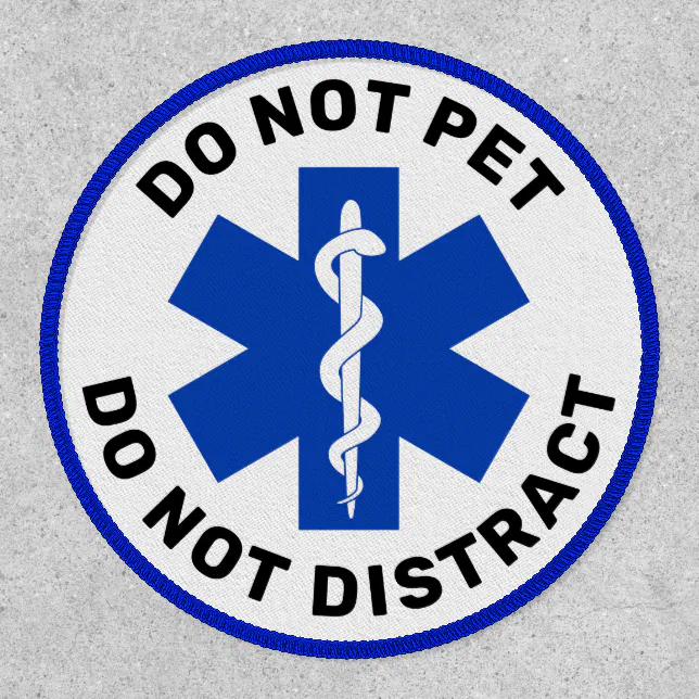 Medical Alert Service Dog Do Not Pet Vest Blue Patch Zazzle
