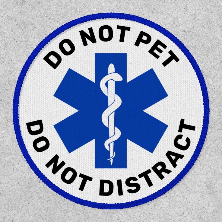 Medical Alert Service Dog Do Not Pet Vest Blue Patch Zazzle