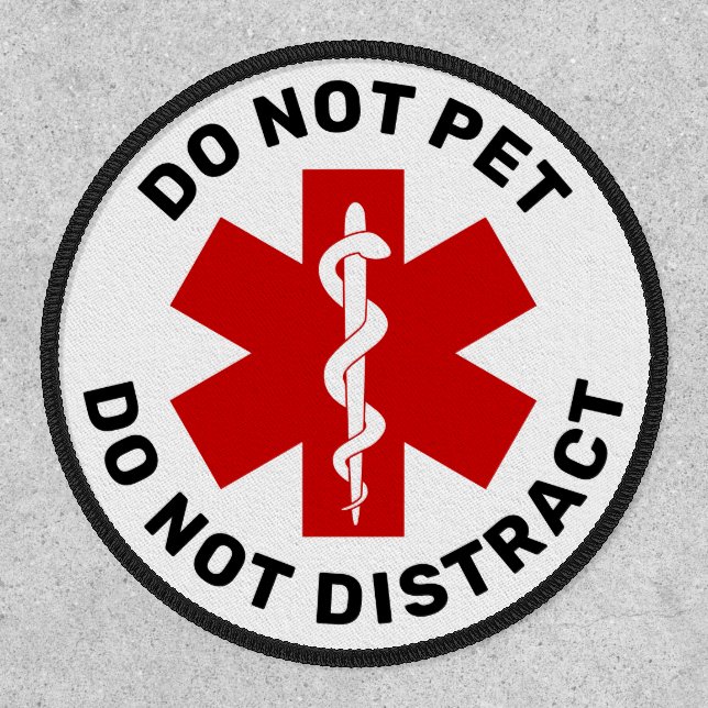 Medical Alert Service Dog Do Not Pet Vest Velcro Patch (Front)