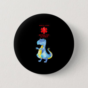 Medical alert severe allergy awareness with dragon button