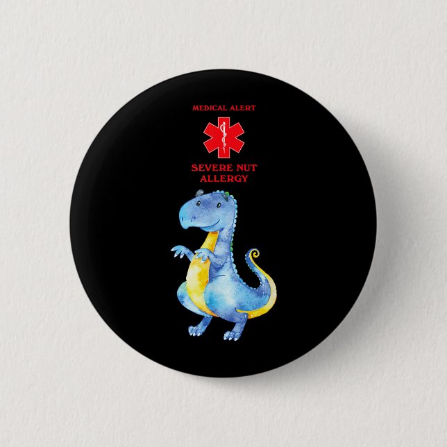 Medical Alert Severe Nut Allergy Awareness With Button (Front)