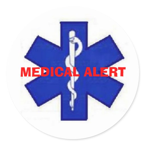 MEDICAL ALERT STICKER | Zazzle