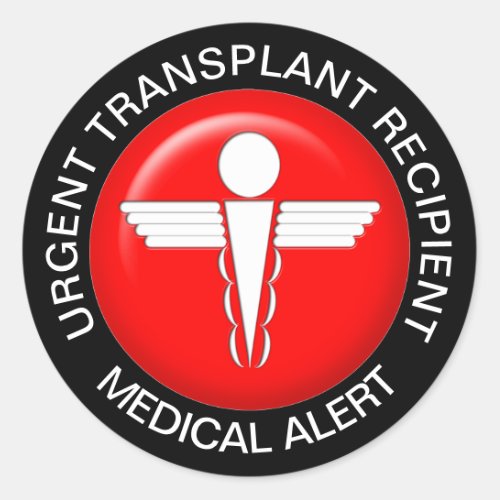 Medical Alert Stickets _ Transplant Recipient Classic Round Sticker