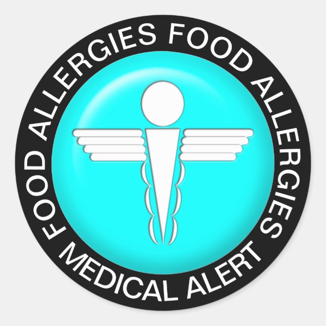 Medical Alert - Teal Classic Round Sticker (Front)
