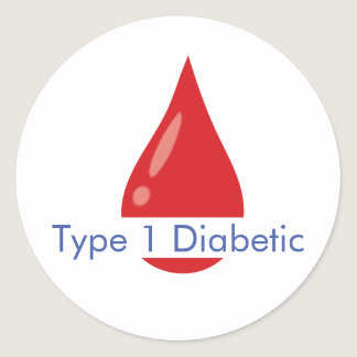 Medical Alert - Type 1 Diabetic Classic Round Sticker