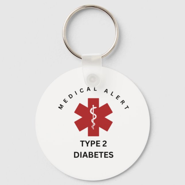 MEDICAL ALERTY TYPE 2 DIABETES KEYCHAIN (Front)
