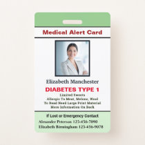 Medical Allergy Alert Emergency Photo Custom ID Badge