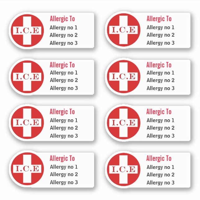 Medical allergy allergies warning DIY caduceus Sticker (Front)