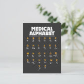 Medical Alphabet For Doctors Nurses Chemists Postcard (Standing Front)