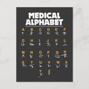Medical Alphabet For Doctors Nurses Chemists Postcard