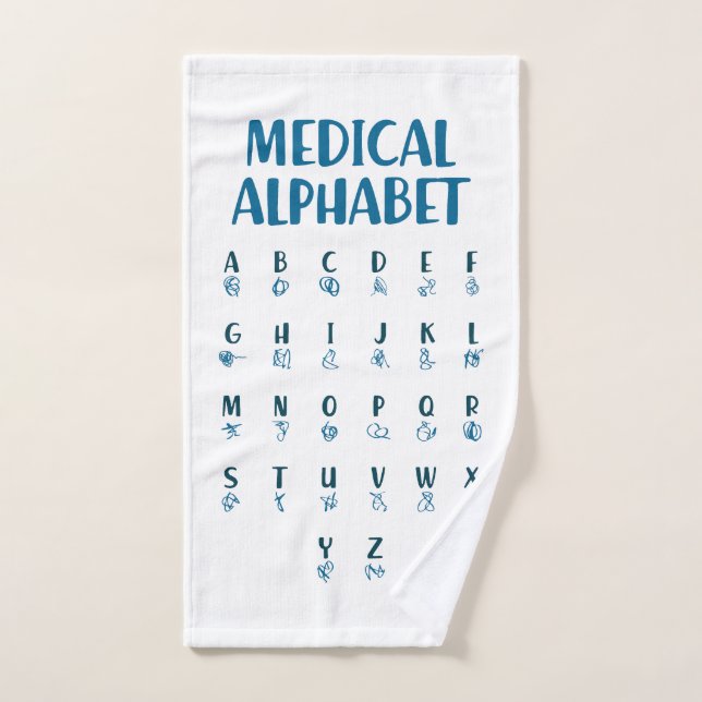 Medical Alphabet Hand Towel (Hand Towel)