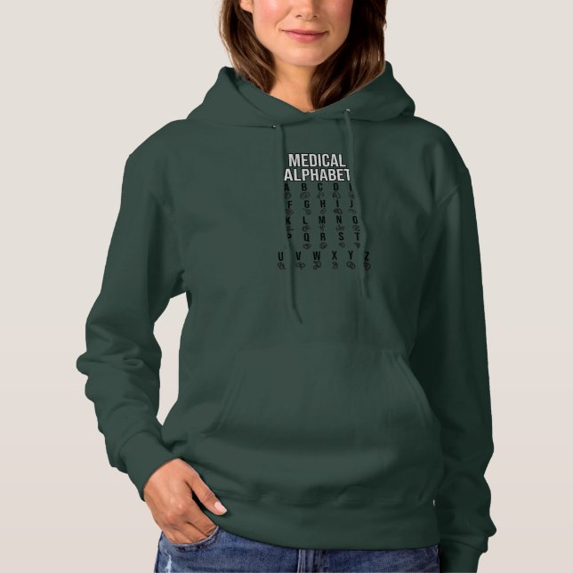 Medical Alphabet Med School Students Graduate Hoodie (Front)
