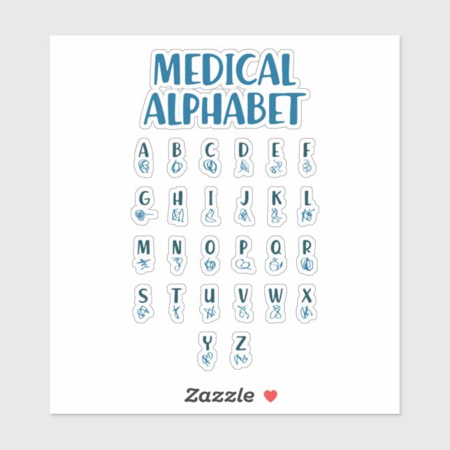 Medical Alphabet Sticker (Sheet)