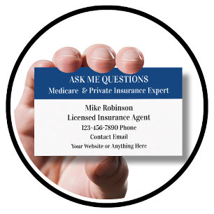 Medical And Medicare Insurance Rep Business Card