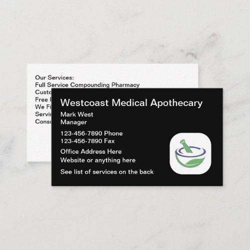 Medical Apothecary Services Business Cards
