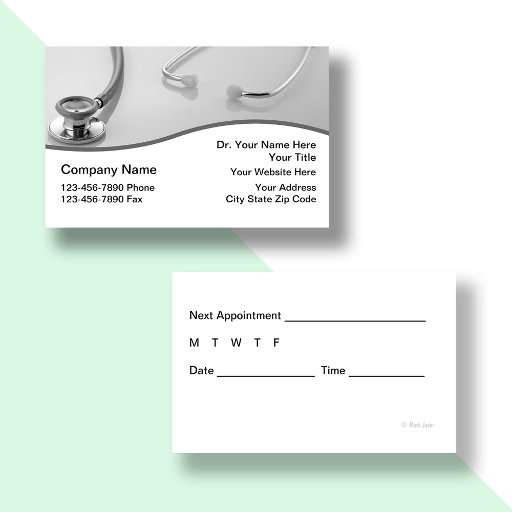 Customizable Medical Business Cards