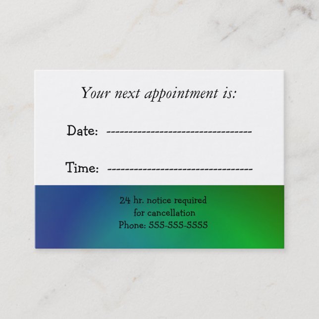 Medical Appointment Card (Front)