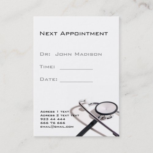 Medical appointment  Card Business Cards