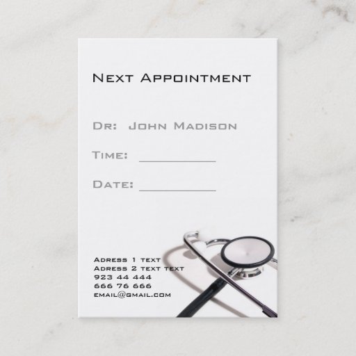 Customizable Medical appointment  Card Business Cards
