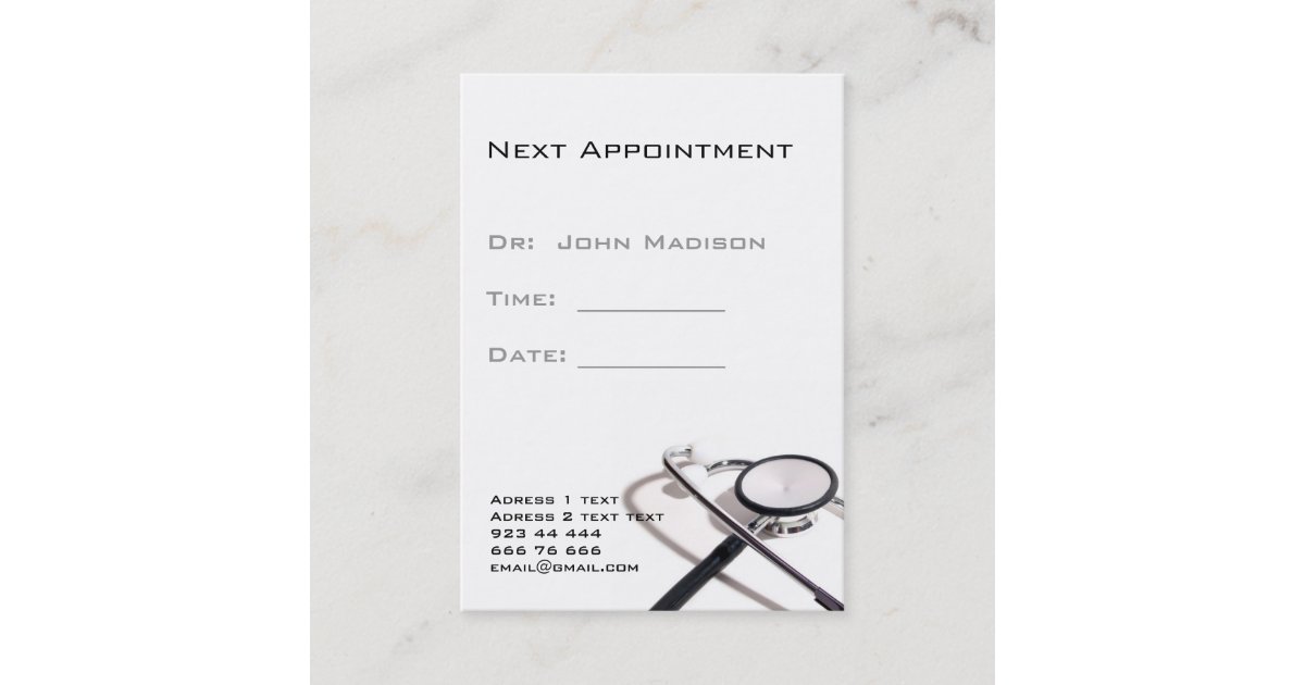 Medical appointment Card