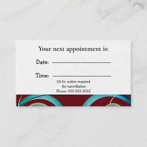 Medical Appointment Card Burgundy Abstract