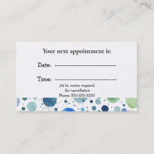 Medical Appointment Card Watercolor Dots