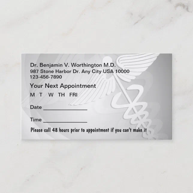 Medical Appointment Cards | Zazzle