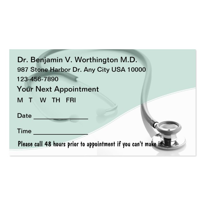 Medical Appointment Cards Zazzle