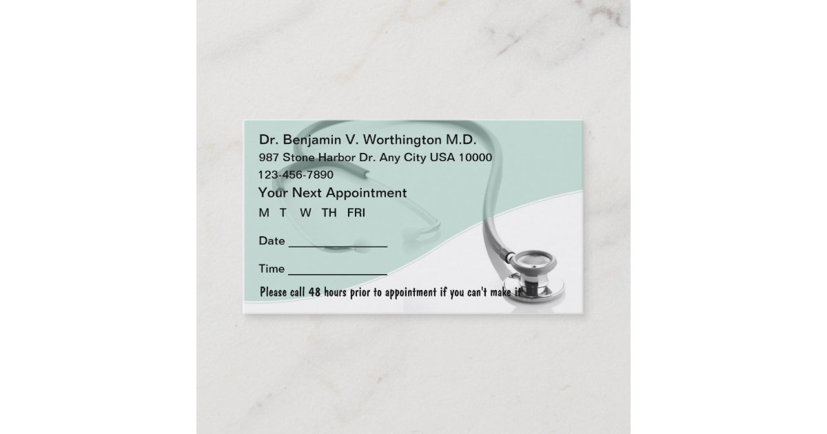 Medical Appointment Cards