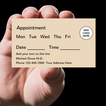 Medical Appointment Reminder Business Card by Luckyturtle at Zazzle