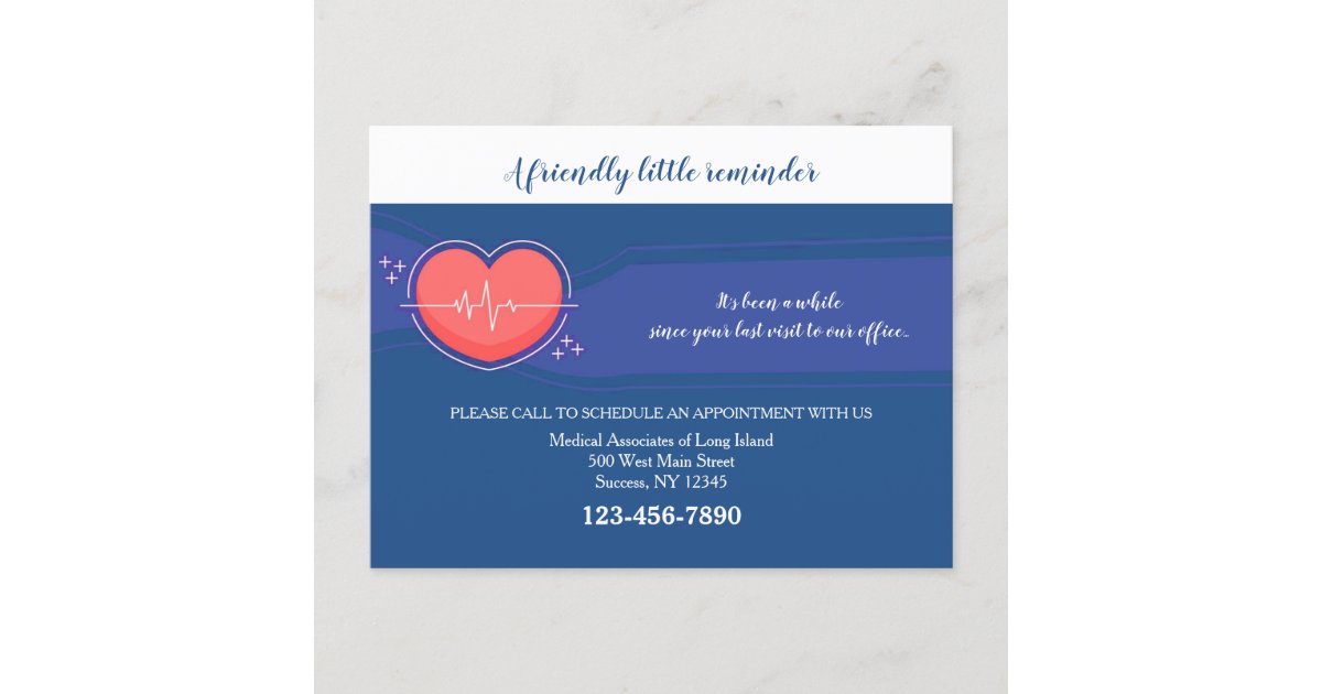 Medical Appointment Reminder Card Zazzle