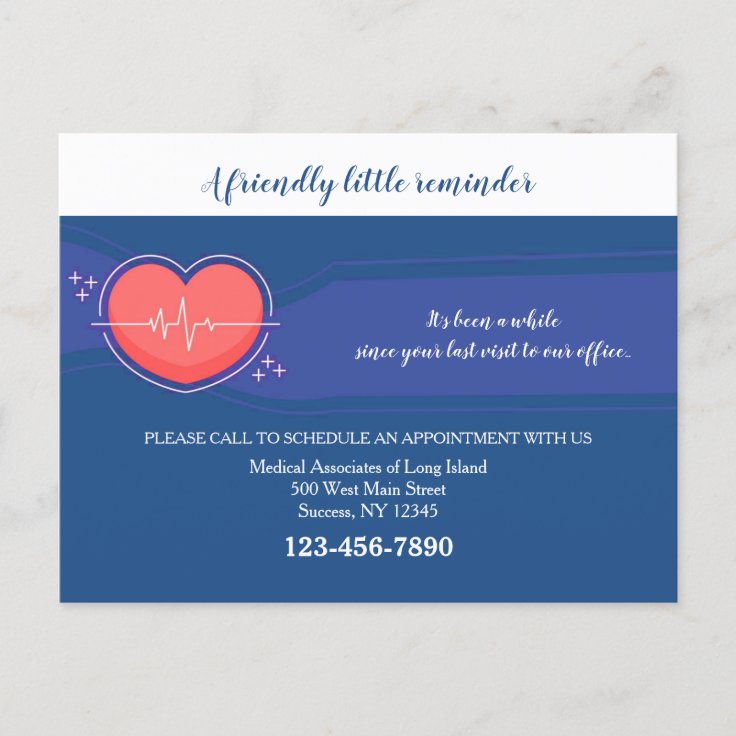 Medical Appointment Reminder Card Zazzle