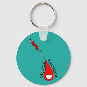 Medical Assistant Blood Drop Art Keychain