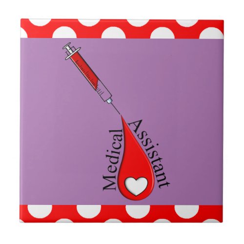 Medical Assistant Blood Drop Art Tile