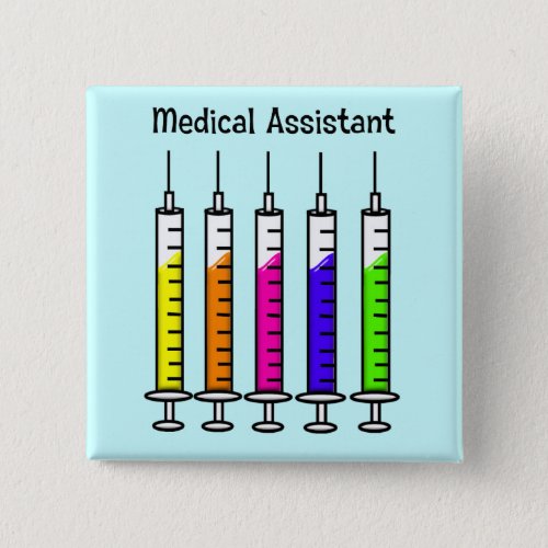 Medical Assistant Buttons Syringe Design