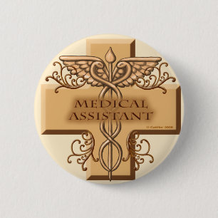 Medical Assistant Caduceus Button