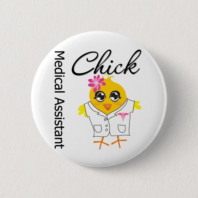Medical Assistant Chick v2 Pinback Button (Front)