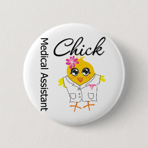 Medical Assistant Chick v2 Pinback Button