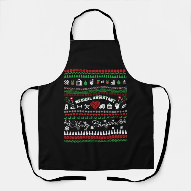 Medical Assistant Christmas Shirt Apron (Front)